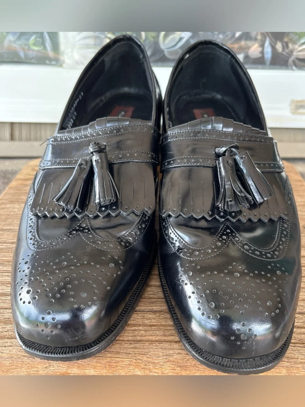 Florsheim Black Leather Tassel Kiltie Loafers Sz 10 Men’s Business shoes